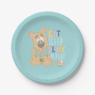 Plato De Papel Cuppy Scooby-Doo "Come, duerme, juega, repite"