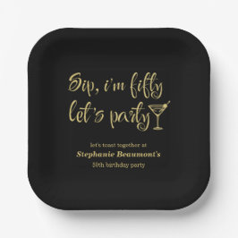 Plato De Papel Curioso trago moderno Soy el cumpleaños 50 de la m