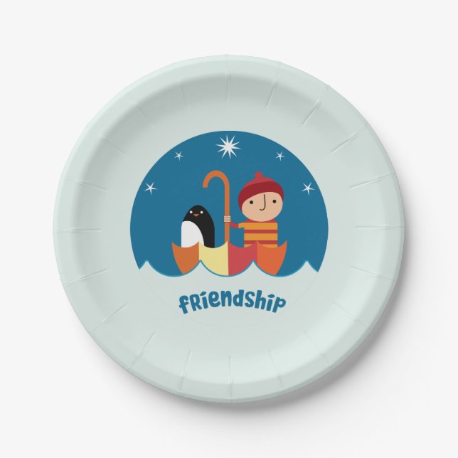Plato De Papel Curso Preescolar K Perdido Y Encontrado Amistad (Anverso)