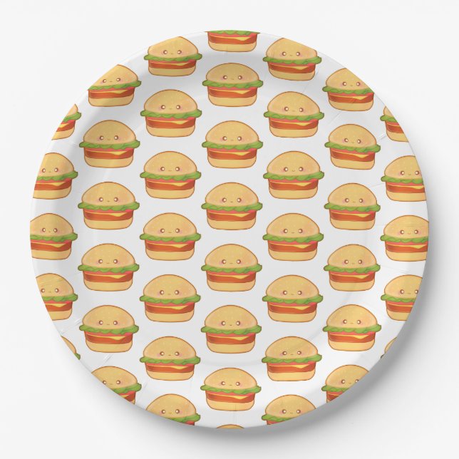 Plato De Papel Curte Cheeseburger (Anverso)