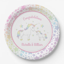Curte de arco iris de Baby Shower Pastel de Unicor