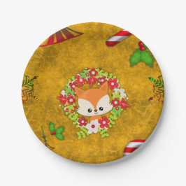 Plato De Papel Curte Navidades Fox