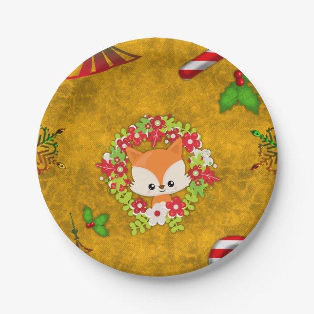 Plato De Papel Curte Navidades Fox (Anverso)