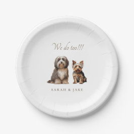 Plato De Papel Custom 2 Pet Wedding
