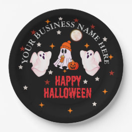 Plato De Papel Custom Business Name, Text & Ghost Halloween