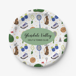 Plato De Papel Custom Corporate Golf Theme Paper Plate