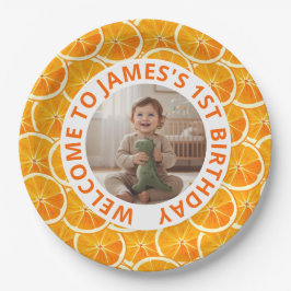 Plato De Papel Custom First Birthday Paper Plates with Photo