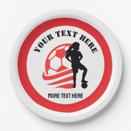 Plato De Papel Custom Football Girl kid's Football Birthday Party