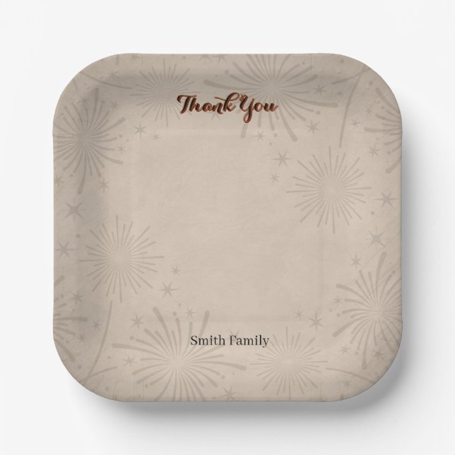 Plato De Papel Custom Graduation Paper Plates  Editable Text (Anverso)