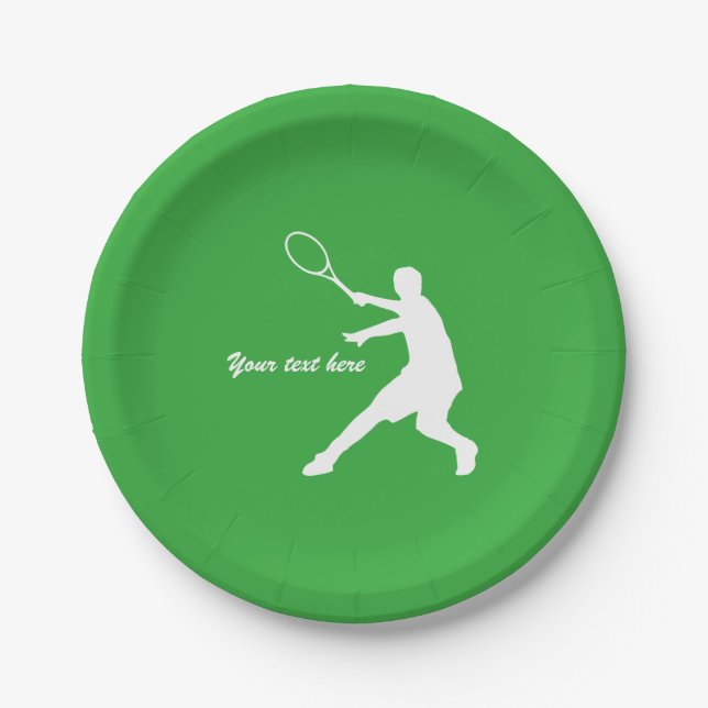 Plato De Papel Custom kids tennis theme Birthday party plates (Anverso)