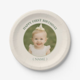 Plato De Papel Custom Photo Birthday Sticker -Personal Invitation