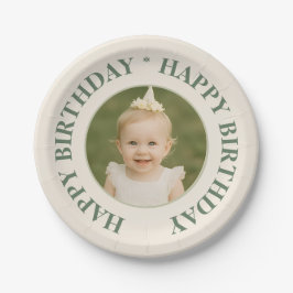 Plato De Papel Custom Photo Birthday Sticker -Personal Invitation