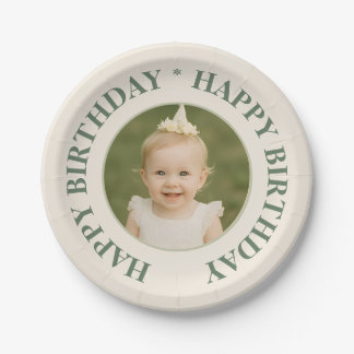 Plato De Papel Custom Photo Birthday Sticker -Personal Invitation