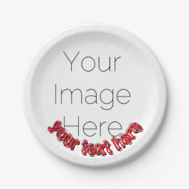 Plato De Papel Custom Photo – Personalized text 