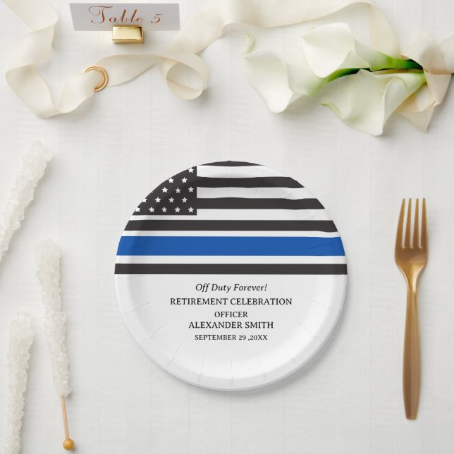 Plato De Papel Custom Police Retirement Party (Boda)
