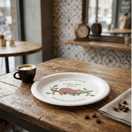 Plato De Papel Custom Sloth Coffee Bar 