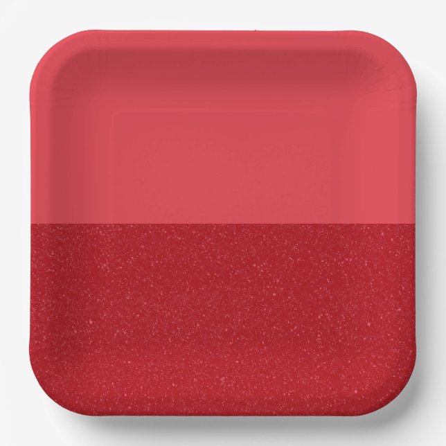 Plato De Papel Custom Tomato Red Split Paper Plates (Anverso)