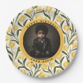 Plato De Papel Custom Tulip Flower Boho Birthday