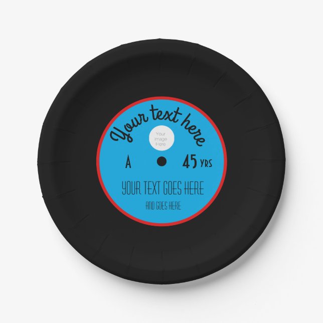 Plato De Papel Custom Vinyl Record Paper Plates – Personalized  (Anverso)