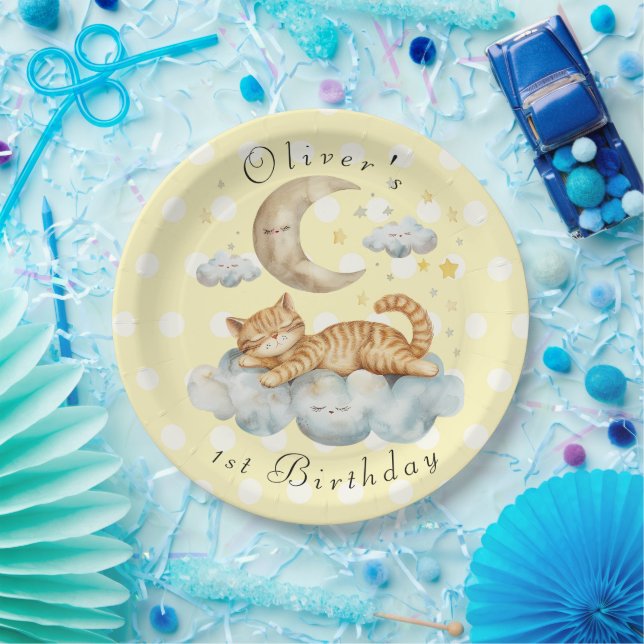 Plato De Papel Customizable 1st Birthday (Fiesta)