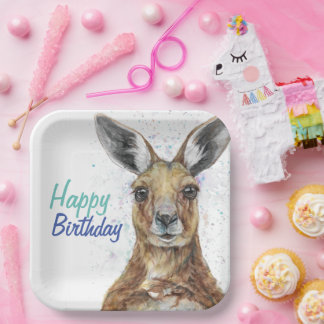 Plato De Papel Customize Plate with Joe the Kangaroo