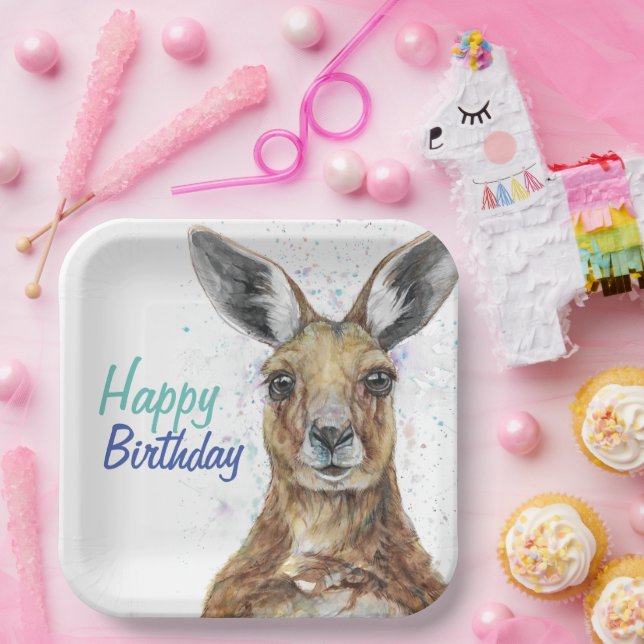 Plato De Papel Customize Plate with Joe the Kangaroo (Fiesta)