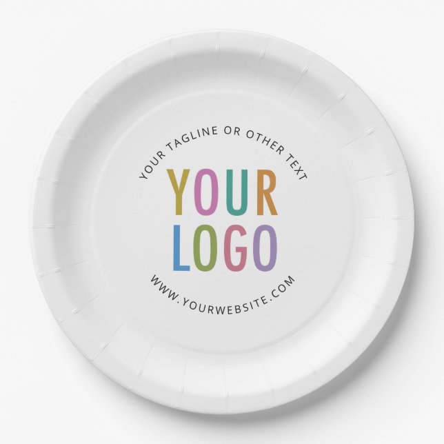 Plato De Papel Customized Paper Plates Business Logo Printed Bulk (Anverso)