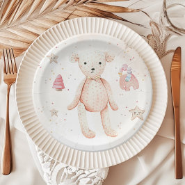 Plato De Papel Cuta acuarela Niña Rosa Juguetes