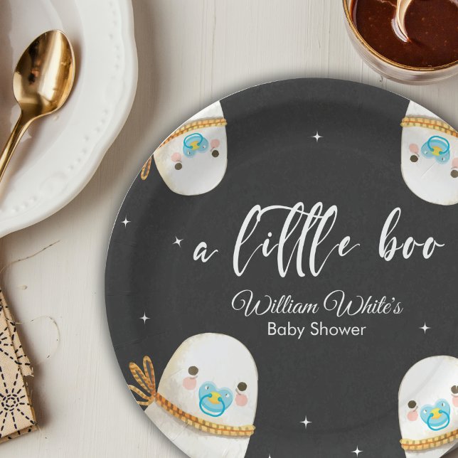 Plato De Papel Cuta bebé fantasma Halloween Caída Placa de papel (Cute Baby Ghost Halloween Fall Paper Plate)