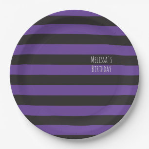 Plato De Papel Cuta espeluznante, cumpleaños de bruja morada, fra