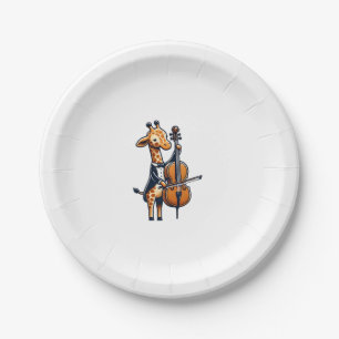 Plato De Papel Cuta jirafa tocando música Cello Giraffes
