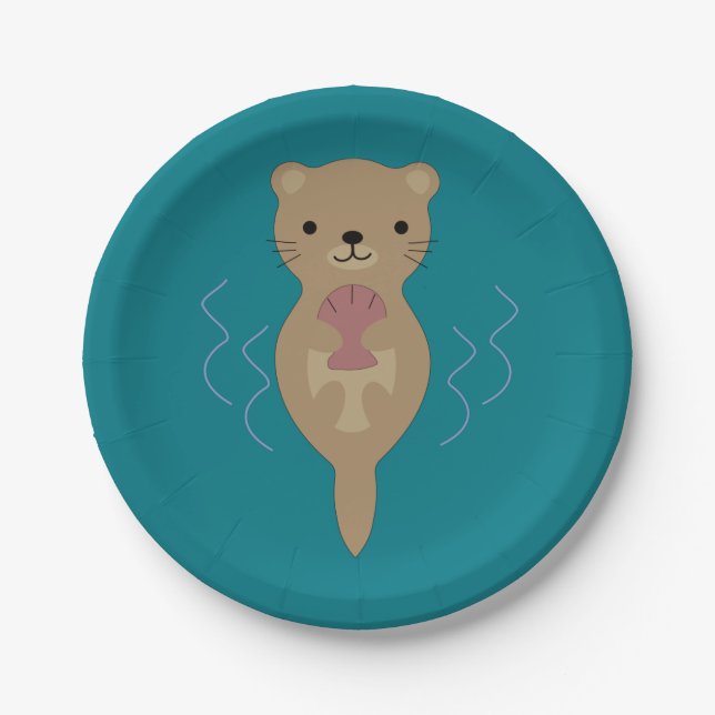 Plato De Papel Cuta Otter (Anverso)