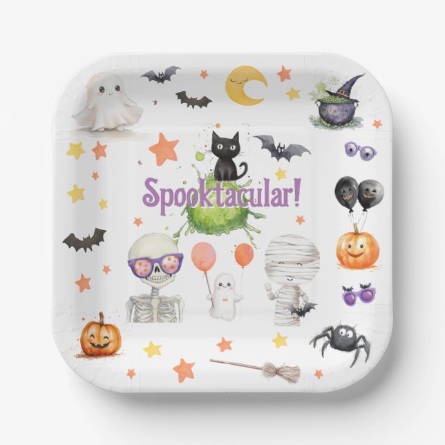 Plato De Papel Cuta Spooktacular Halloween (Anverso)