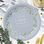 Plato De Papel Cuta vegetación Eucalyptus Wreath Bridal Shower<br><div class="desc">Placa de papel de papel higiénico de hilo dorado de eucalipto</div>