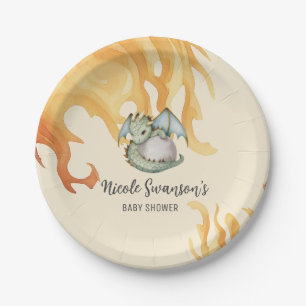 Plato De Papel Cute acuarela Dragon Huevo Fiesta Placas de papel