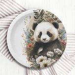 Plato De Papel Cute acuarela Flor silvestre Panda Bear Cumpleaños<br><div class="desc">Cute Watercolor Flor silvestre Panda Bear Birthday Paper Fiesta Plates presenta una preciosa acuarela con oso Panda rodeado de flores silvestres. Perfecto para celebraciones de cumpleaños,  eventos,  duchas para bebés y más. Diseñado por Evco Studio. Para coordinar elementos,  vea www.zazzle.com/store/evcostudio</div>