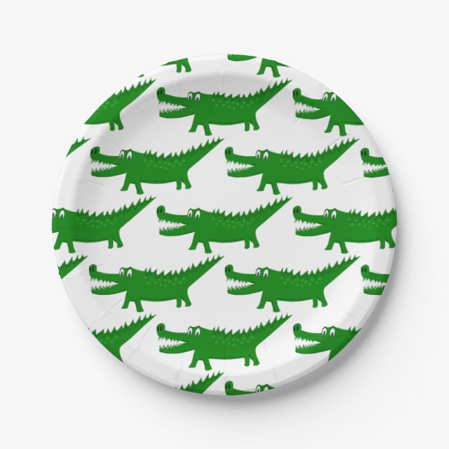 Plato De Papel  Cute Alligator Drawing (Anverso)