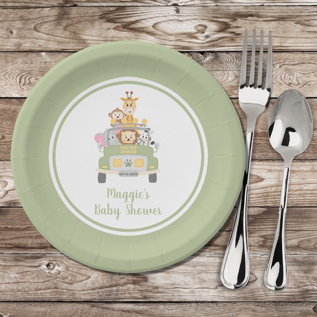 Plato De Papel Cute Animal Safari Baby Shower (Subido por el creador)