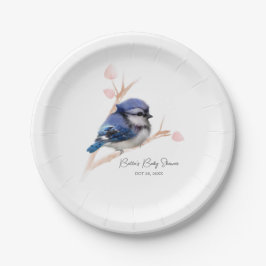 Plato De Papel Cute Baby Blue Jay Baby Shower