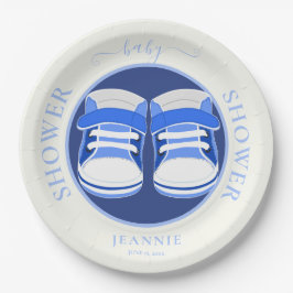 PLATO DE PAPEL CUTE BABY BOOTIES BABY SHOWER