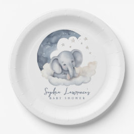 Plato De Papel Cute Baby Elephant Baby Shower