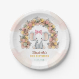 Plato De Papel Cute Baby Elephant Balloon Arch Birthday 