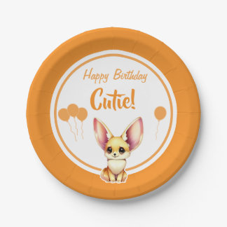 Plato De Papel Cute Baby Fennec Fox Paper Placa
