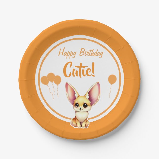 Plato De Papel Cute Baby Fennec Fox Paper Placa (Anverso)