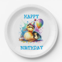 Cute baby pato feliz cumpleaños