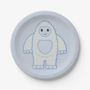 Plato De Papel Cute Baby Yeti