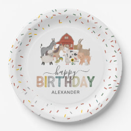 Plato De Papel Cute Barnyard Birthday Party