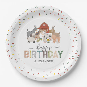 Plato De Papel Cute Barnyard Birthday Party