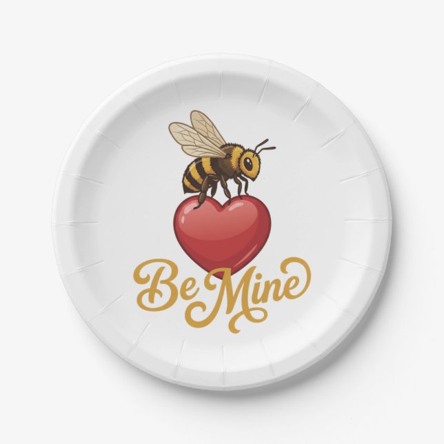 Plato De Papel Cute Be Mine Panal de Miel (Anverso)