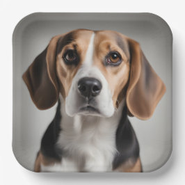 Plato De Papel Cute Beagle